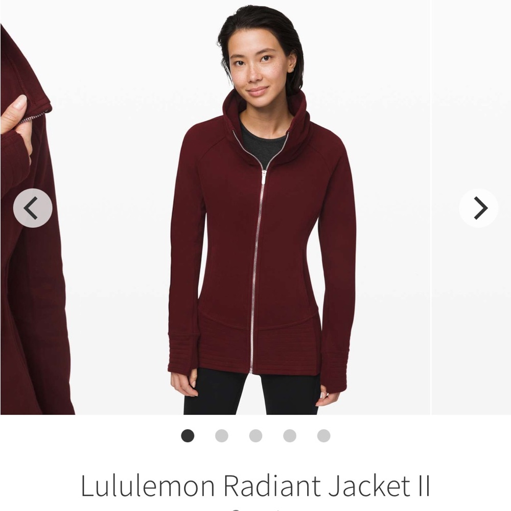 Lululemon Radiant Jacket II, EUC, color Garnet, size 4